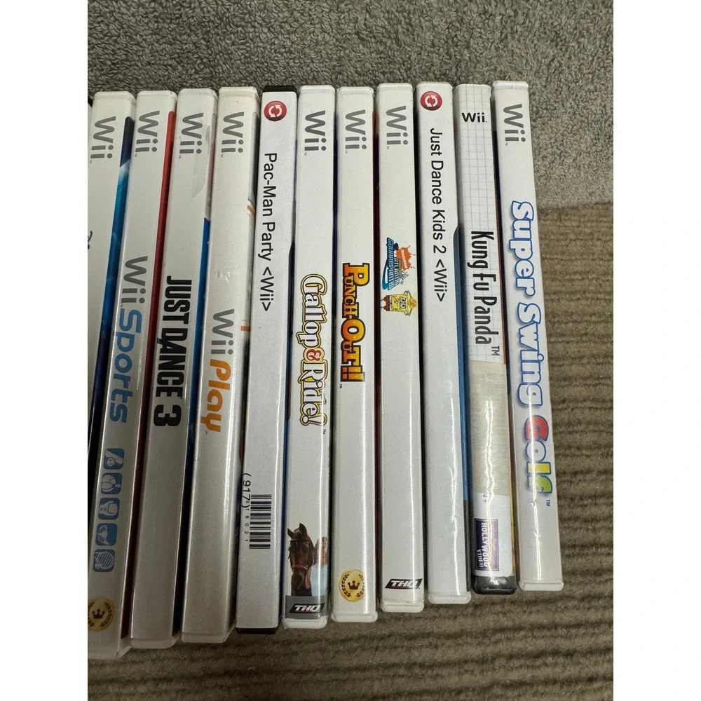 Nintendo Wii Console RVL-001 White Bundle with 19 Games Mario Kart Wii Sports